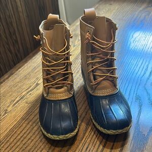 LL Bean Duck Boots - Navy and Brown